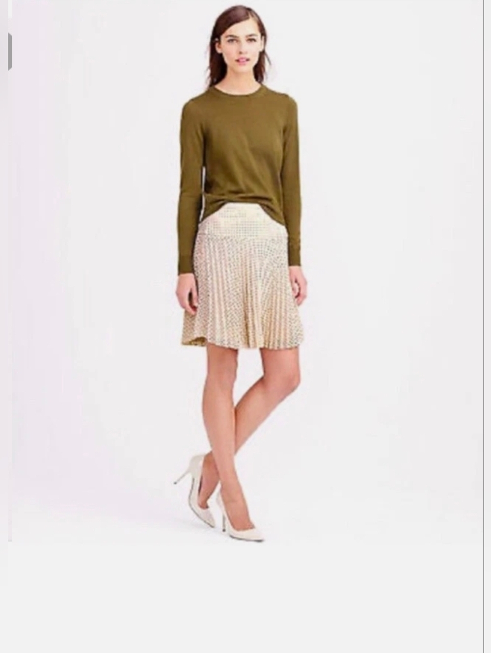 J.Crew Cream Eyelet Pleated Mini Skirt NWT ✨ Size 6 - Picture 7 of 7